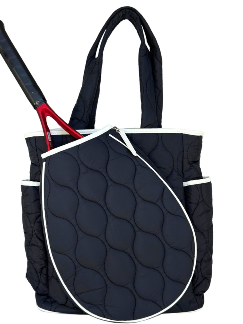 Park Ave Tennis Convertible Bag/Backpack Quilted Navy w/ Racket/paddle Sleeve